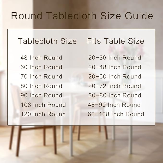 sancua Round Tablecloth 48 Inch Fits 20-36 Inch Tables, Orange - Image 7