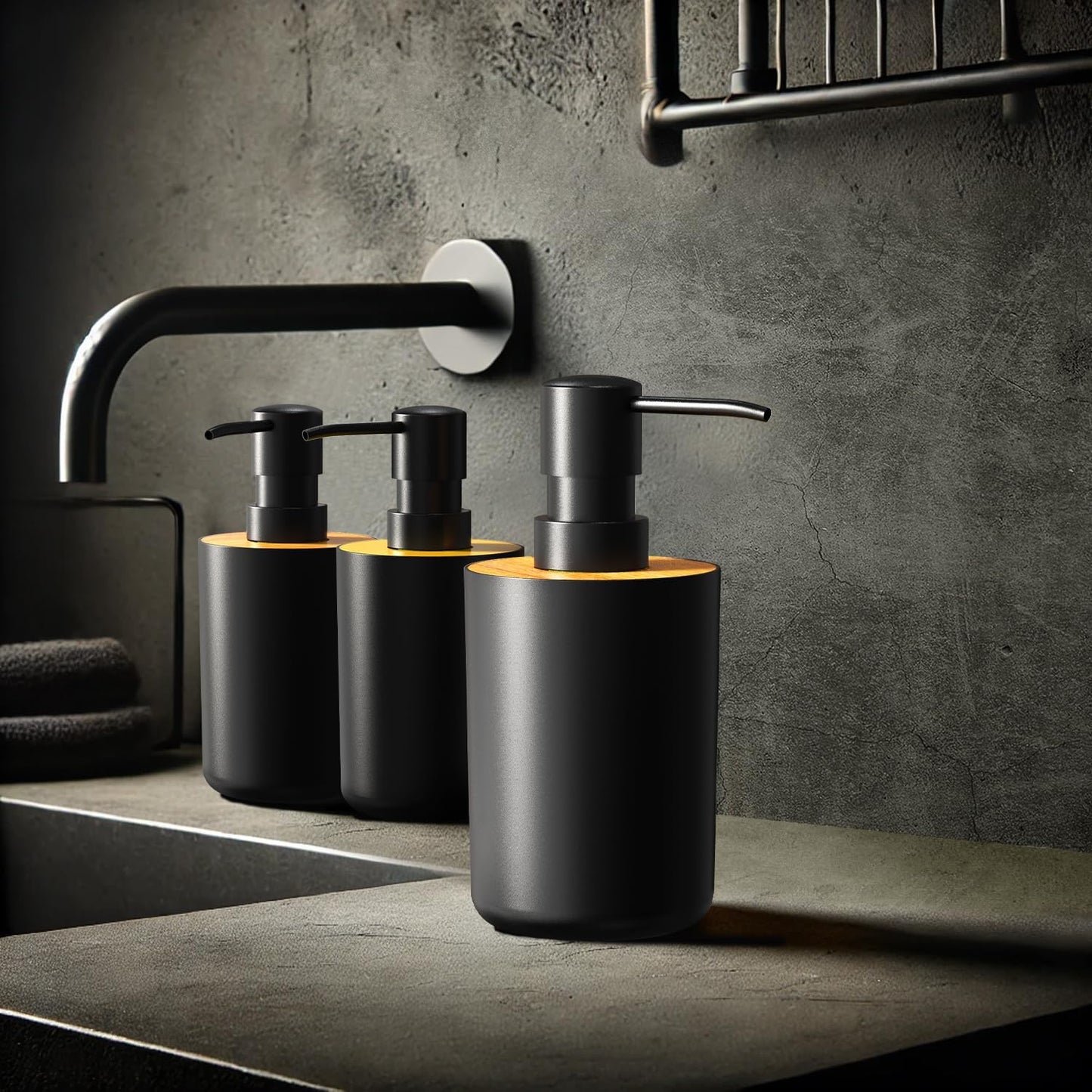 Soap Dispenser for Bathroom and Kitchen, 12oz Modern Minimalist Style Plastic matte white Empty Lotion Dispenser with Refillable Pump,Liquid Bottle for Hand Soap, Dish Soap,College Dorm Use