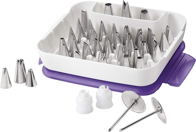 Wilton, 55-Piece Cake Supply Master Decorating Tip Set & Adjustable Cake Leveler for Leveling and Torting, 12 x 6.25-Inch - Image 2