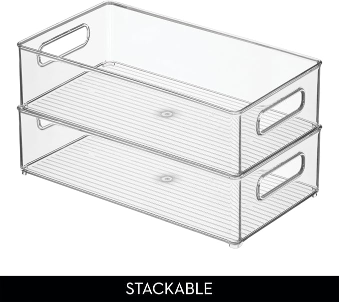 iDesign Stackable Fridge Bin, Clear, Set of 3 | Storage for Freezer or Pantry, Made in USA - Image 5