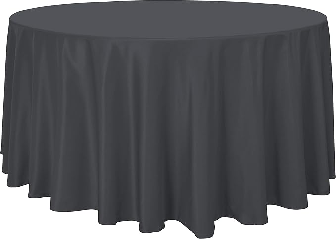 sancua Round Tablecloth, 120 Inch, Grey by sancua