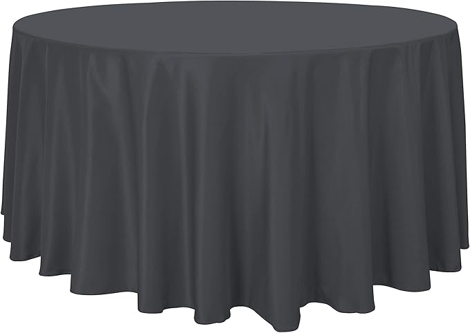 sancua Round Tablecloth, 108 Inch, Grey by sancua
