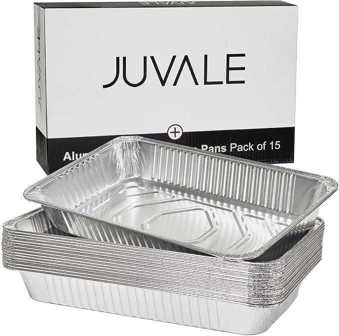 Juvale Aluminum Foil Pans 21x13 (15 Pack) Full Size Disposable Trays for Steam Table, Food, Grills, Baking, BBQ by Juvale