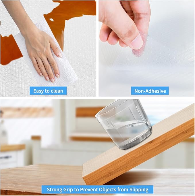Bloss Clear Shelf Liners Waterproof Kitchen Cabinets Liner Non Adhesive Drawer Mat Refrigerator Liners(12 Inch x 236.22 Inch) Durable Shelf Paper for Bathroom, Kitchen, Desks, Shelves, Cupboard - Image 5