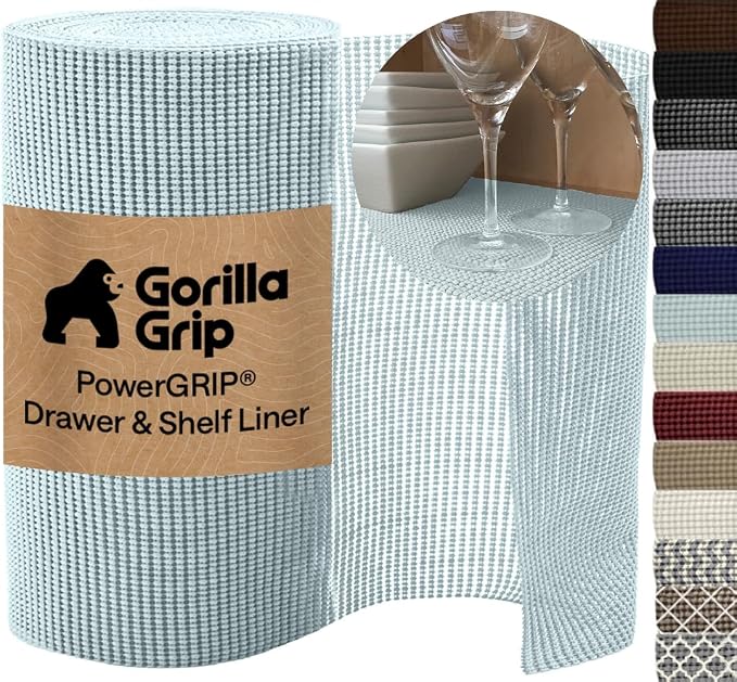 GORILLA GRIP powerGRIP Drawer Shelf and Cabinet Liner, 20" x30', Spa Blue by Unknown