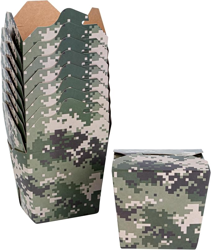 Restaurantware 16 oz Paper Camouflage Noodle Take Out Container, 200 Ct by Restaurantware