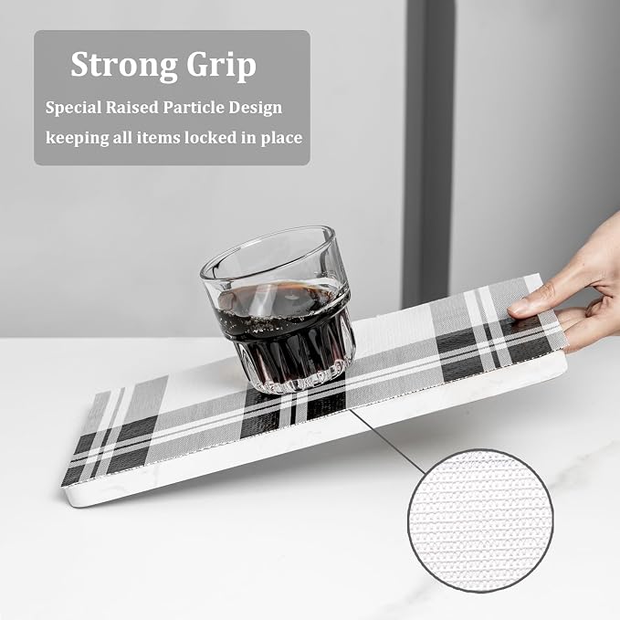 Drawer Shelf Liner for Kitchen Cabinets 12 in x 20 FT, Non Adhesive Slip Resistant Shelf Paper Easy to Clean, Strong Grip Thickened Waterproof Washable Mats for Pantry Shelves Cupboard Dresser, Black - Image 2
