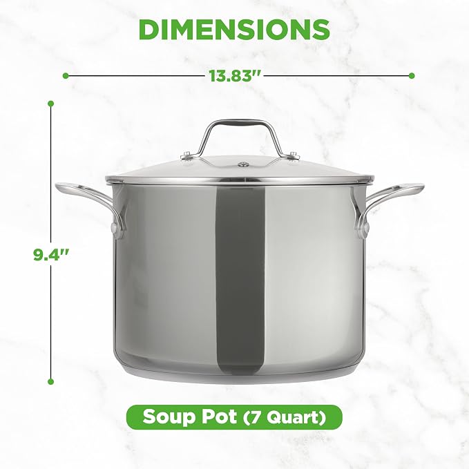 NutriChef 8-Quart Stainless Steel Stock Pot - 18/8 Food Grade Stainless Steel Heavy Duty Induction - Stock Pot, Stew Pot, Simmering Pot with See-Through Lid, Dishwasher Safe - NCSP8 - Image 5