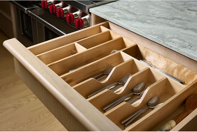 Rev-A-Shelf Trim-to-Custom-Fit Utensil Drawer Organizer, 33.11"x21.97" | Spoons, Forks, Silverware, and Cutlery Drop-In Storage Tray for Kitchen Cabinet Organization - Image 6