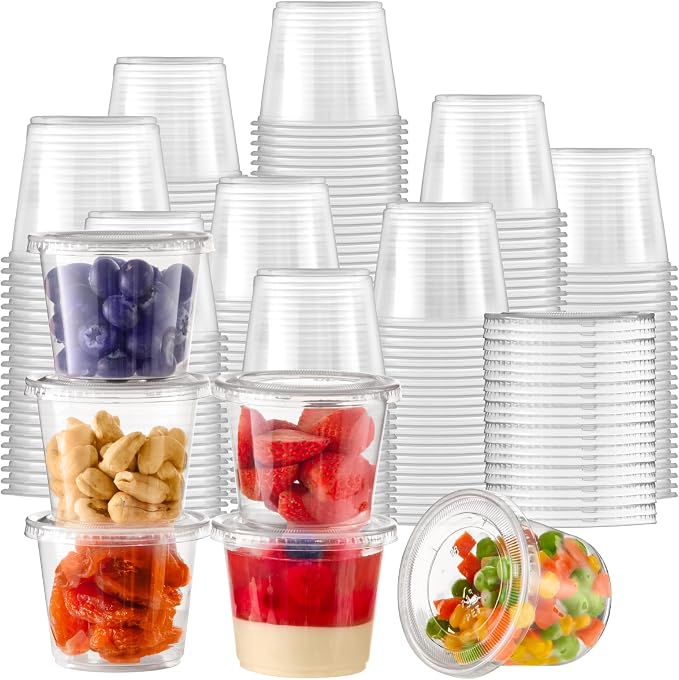 Fit Meal Prep 1250 Pack 5.5 oz Jello Shot Cups with Lids, Disposable Souffle Portion Cups for Sauce by FMPBRANDS