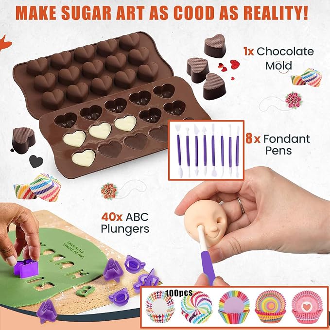 540PCS Cake Decorating Kit - Baking Supplies with 4 Springform Pans, Rotating Turntable, Decorating Tools, Cake Baking Supplies Set for Beginners - Image 6