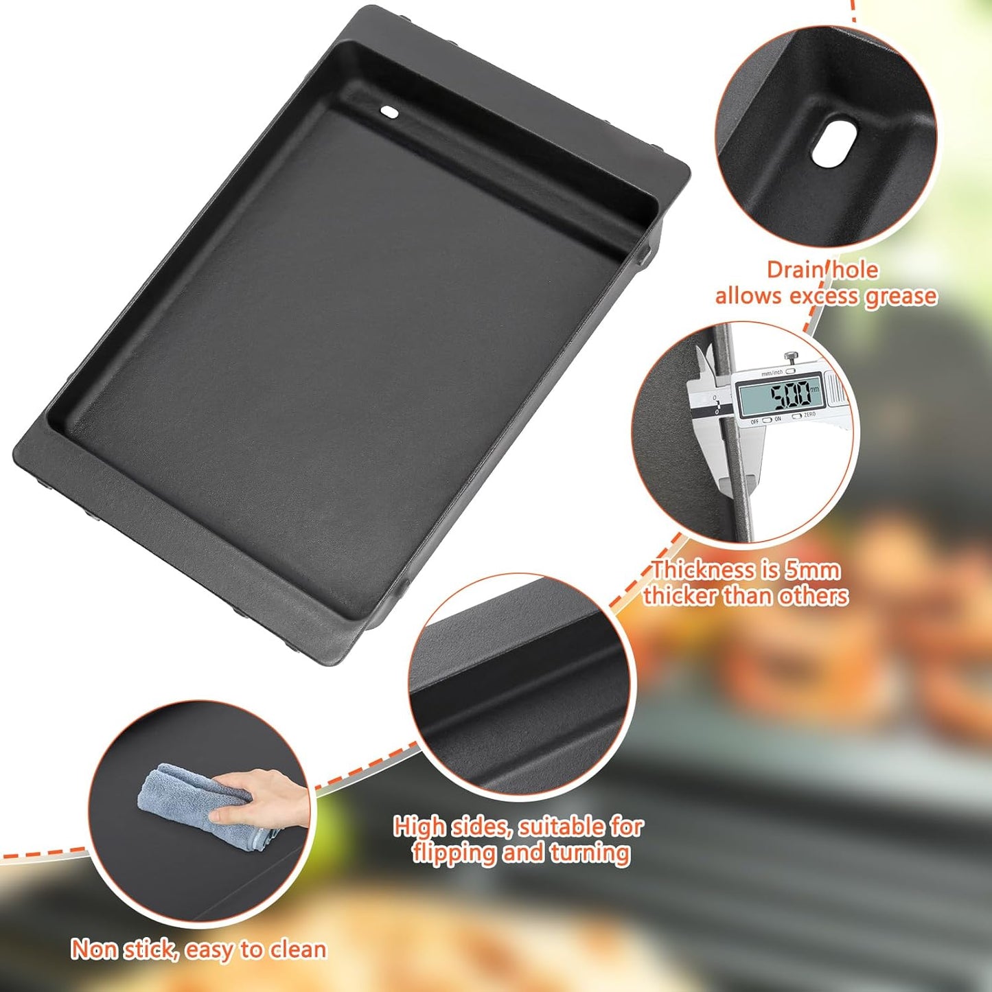 Grill Parts for Weber Spirit 300/400 & GS4 Spirit II 300 Series, Spirit E310, Spirit II E310, E/S315 E330 E425, Genesis Silver Gold B/C Grill -7658 grill griddle for Weber Spirit e310 Parts, Cast Iron