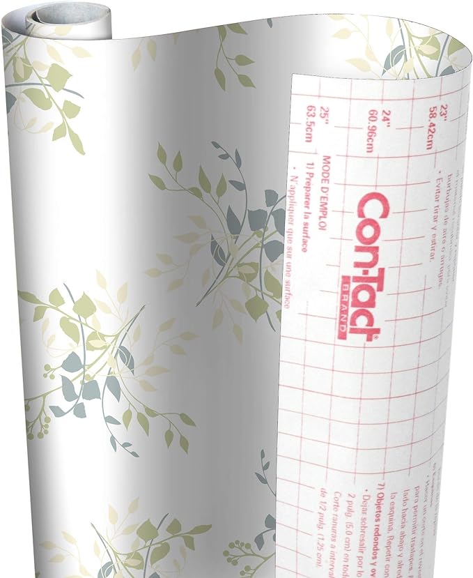 Con-Tact Brand Creative Covering, Self-Adhesive Shelf Liner, Multi-Purpose Vinyl Roll, Easy to Use and Apply, 18'' x 50', Aspen Aloe by Kittrich+%28Home%29
