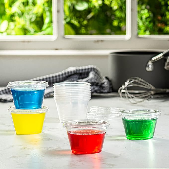 Comfy Package [4 oz. - Case of 2,000] Clear Disposable Plastic Portion Cups with Lids - Soufflé Cups, Jello Shot, Clear Plastic Containers - Image 3
