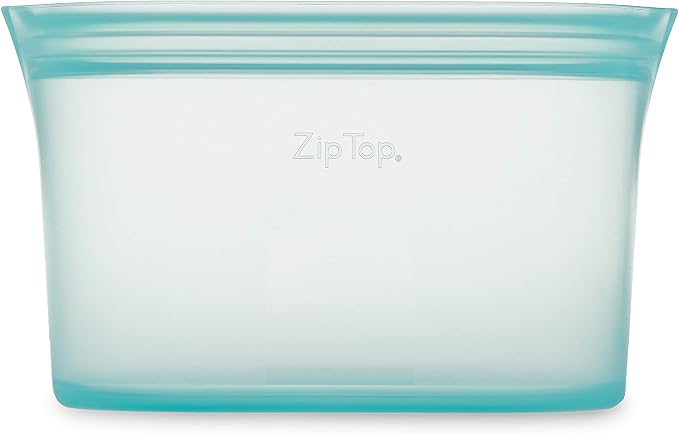 Zip Top Reusable Food Storage Bags | Large Dish [Teal] | Silicone Meal Prep Container | Microwave, Dishwasher and Freezer Safe | Made in the USA - Image 2