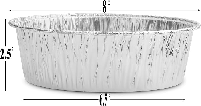 8-Inch Aluminum Dutch Oven Liner Pans | Disposable Cake Pan and Extra Deep Foil Pans for Baking, Freezing, and Storage | Durable Round Baking Pans | 10 Count - Image 3