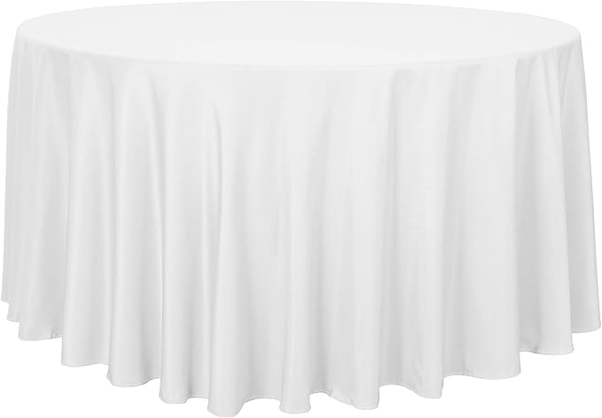 sancua Round Tablecloth, 120 Inch, White by sancua
