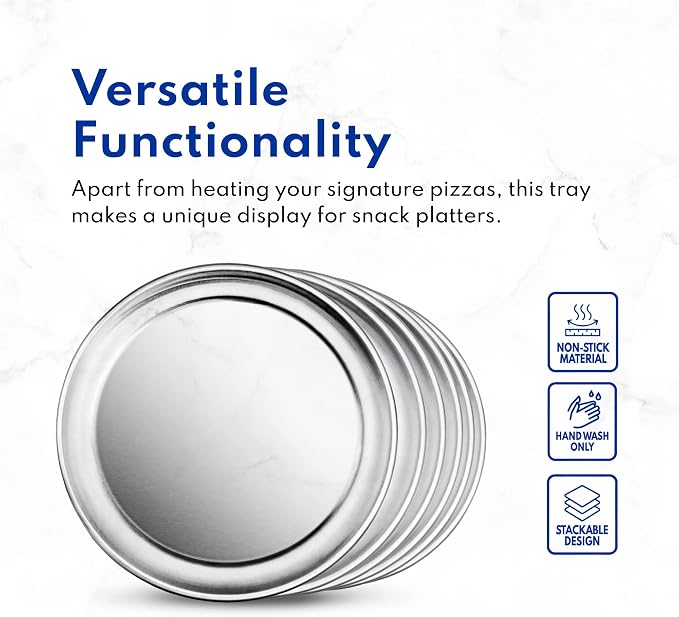 New Star Foodservice 51025 Restaurant-Grade Aluminum Pizza Pan, Baking Tray, Coupe Style, 12-Inch, Pack of 6 - Image 10