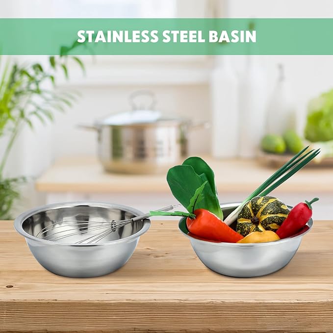 Pinkunn Stainless Steel Mixing Bowls Set, 11 x 3.54 Inch, 12 Pcs - Image 5