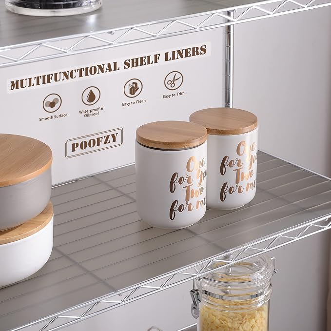 Poofzy Wire Shelf Liner 14" x 36", Set of 4 Gray - Image 6