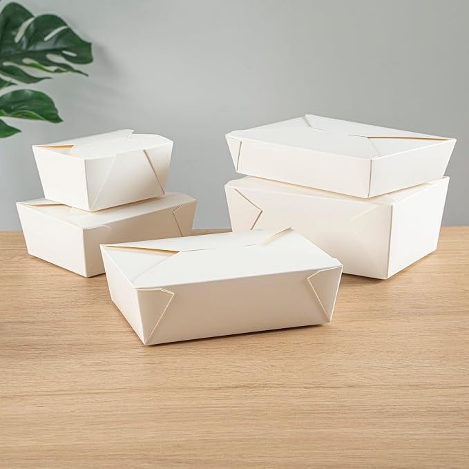 Restaurantware-Bio Tek 8.5 x 6.3 x 2.5 Inch Food Containers, 200 Durable Noodle Boxes - Disposable, Sustainable, White Paper 17-Ounce Takeout Boxes, Rectangle, For Takeouts, Or Picnics - Image 9