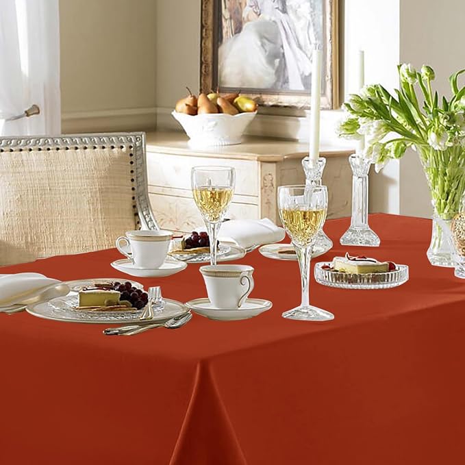 Fitable 6 Pack Rust Tablecloths 70x108 Inch for 6 Foot Rectangle Tables - Image 6