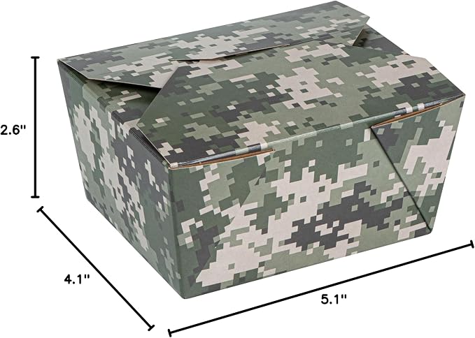 Restaurantware-Bio Tek 5.1 x 4.1 x 2.6 Inch Food Containers, 200 Durable Takeaway Boxes - Disposable, Sturdy, Camouflage Paper 30 Ounce Takeout Boxes, Rectangle, For Takeout And Delivery, Or Picnics - Image 17