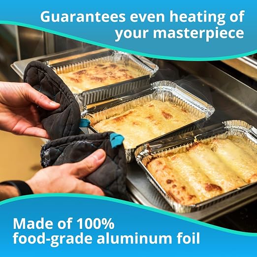 IDL Packaging Aluminum Foil Lids for Half-Size Steam Table Pans - 13" x 11" (Pack of 25) - Disposable Cover for Grill Pans - Oven & Freezer Safe - Durable Top for Foil Pan - Image 3
