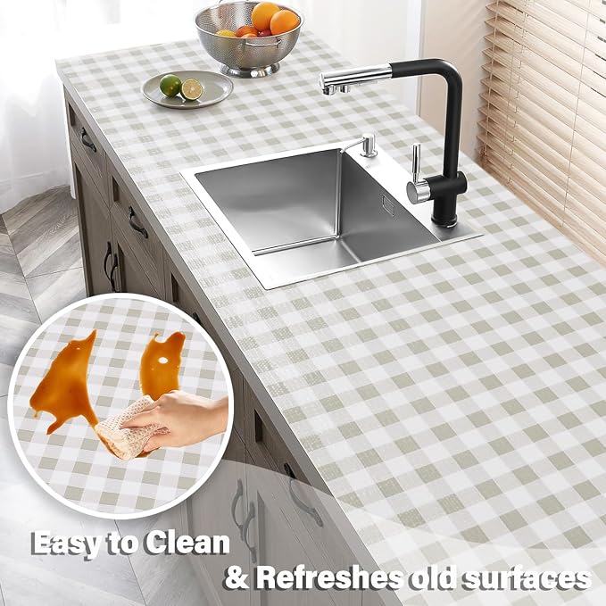 Drawer and Shelf Liners for Kitchen Cabinet,Non Slip Cabinet Liners for Shelves,Non-Adhesive Strong Grip Mats Protect Dresser Cupboard Liner,Shelf Paper-Green Grid 17.5" W x 354" L - Image 5