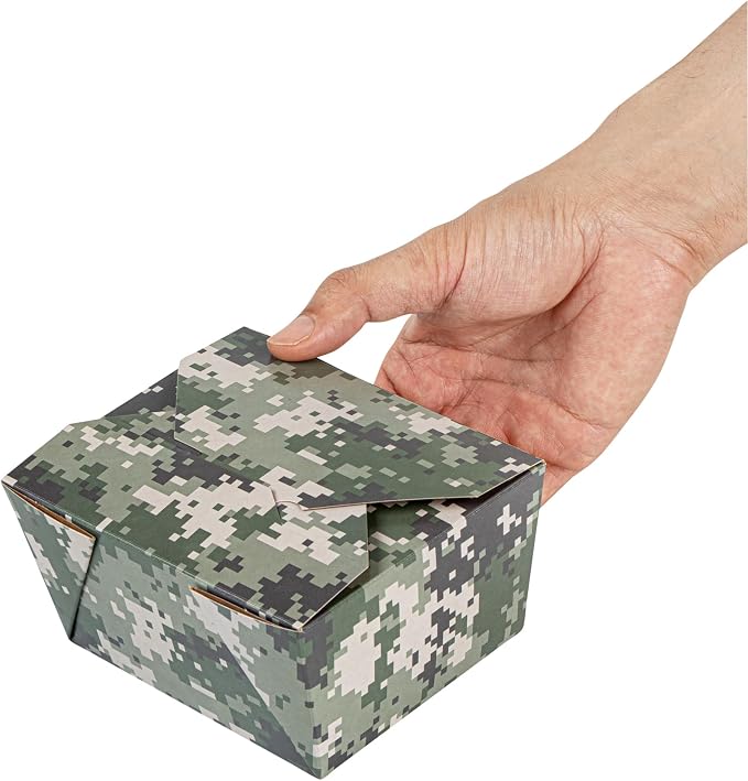 Restaurantware-Bio Tek 5.1 x 4.1 x 2.6 Inch Food Containers, 200 Durable Takeaway Boxes - Disposable, Sturdy, Camouflage Paper 30 Ounce Takeout Boxes, Rectangle, For Takeout And Delivery, Or Picnics - Image 14