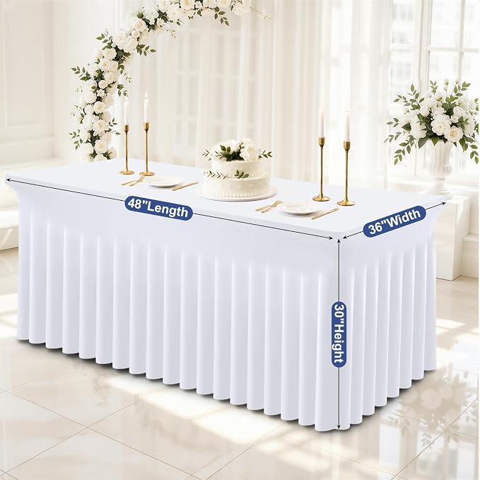 Moosfor 2 Pack Spandex Fitted Rectangle Tablecloth, Elastic Table Skirt - Image 8