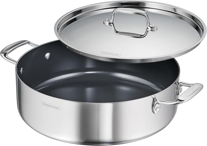 Tramontina Utsava Tri-Ply Clad Stainless Steel 6.5-Quart Casserole with Lid by Tramontina