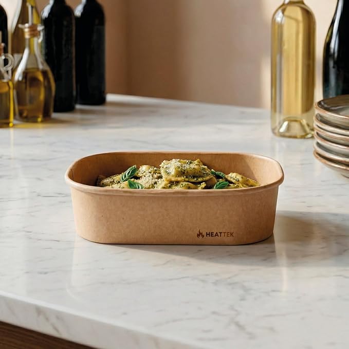 Restaurantware Microwaveable Takeout Container 25 Count 16.9 Ounces Paper Oven-Safe Food Box Meal Prep Sturdy Design Kraft - Image 4