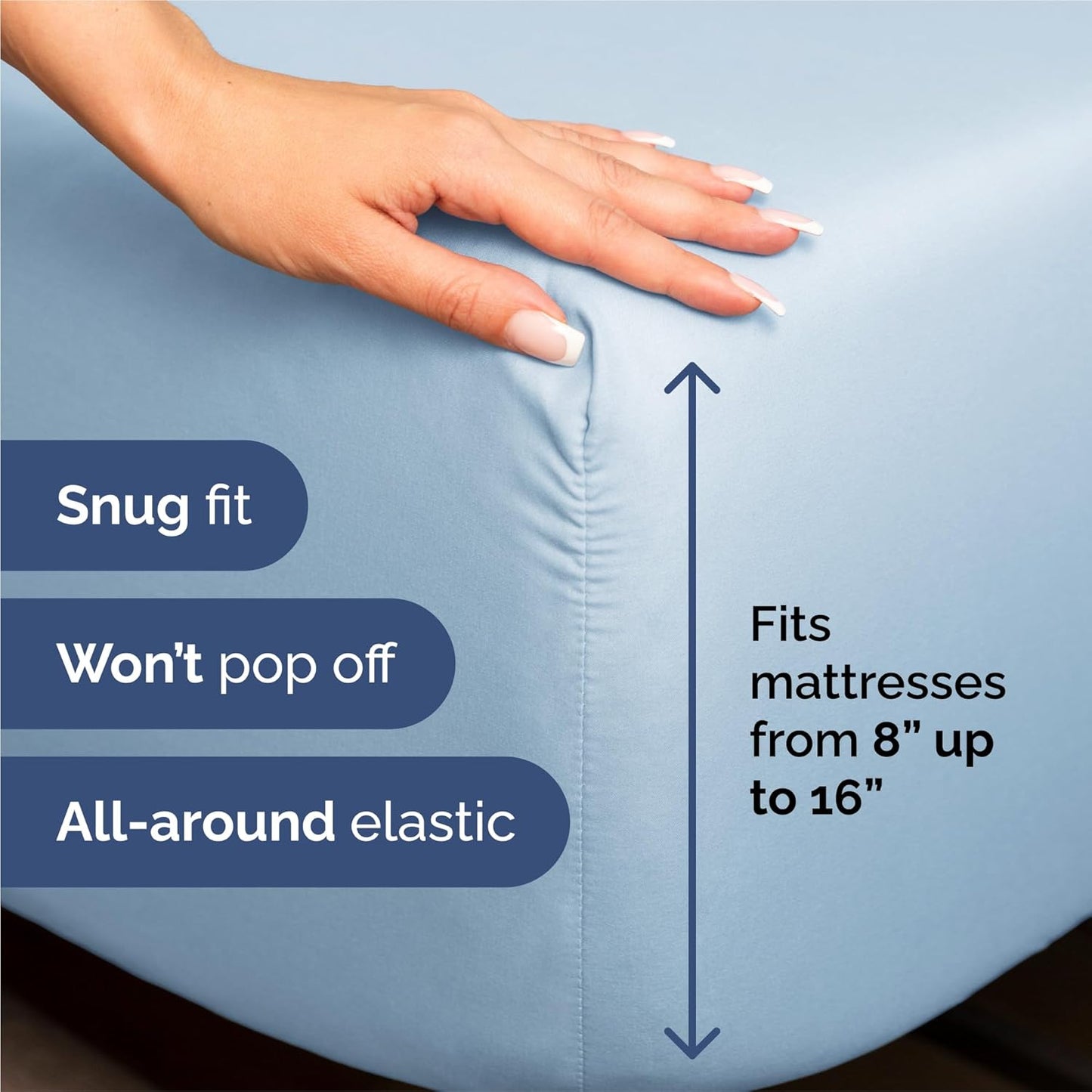 King Size 4 Piece Sheet Set - Comfy Breathable & Cooling Bed Sheets Set - Hotel Luxury Bedding for Women, Men, Kids, Teens, Boys & Girls - Deep Pockets, Soft and Wrinkle Free - Oeko-Tex - Light Blue