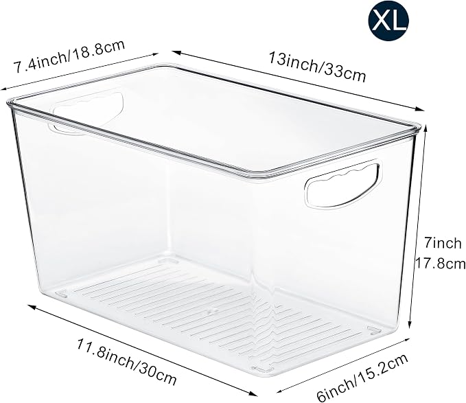 theaoo XLarge Clear Storage Bins with Lids, Stackable Containers, 4 Pack - Image 2