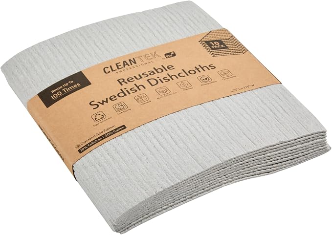 Restaurantware Gray Reusable Swedish Dishcloth, 6.8 x 7.7 in, 10 Pack by Restaurantware