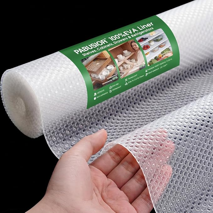 Clear Drawer Liner 11" Wide: Bathroom Cabinet Protector Liners 11"W x 361"L by PABUSIOR