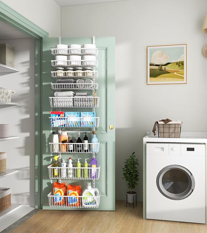 Mefirt White 9-Tier Over The Door Pantry Organizer, Pantry Organization - Image 8