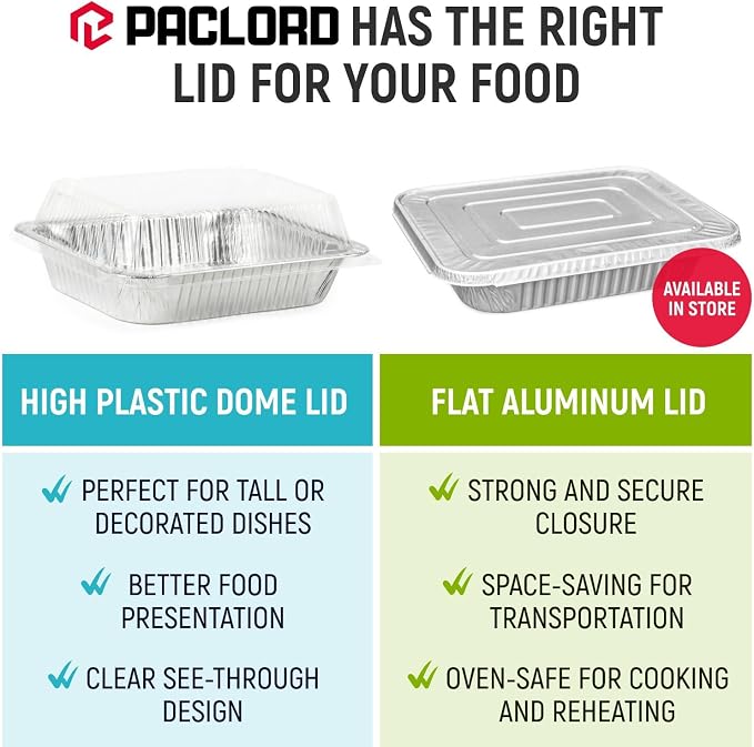12 Half Size 9" x 13" Aluminum Foil Pans with Plastic Dome Lids - Disposable Steam Table Trays, USA-Made Catering Supplies for Food Storage, Baking, Parties & Events - Image 7