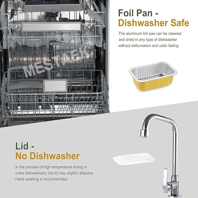 47oz Foil Pans with Lids, 50 Pack, 8.5 x 6.5 Inch - Image 6