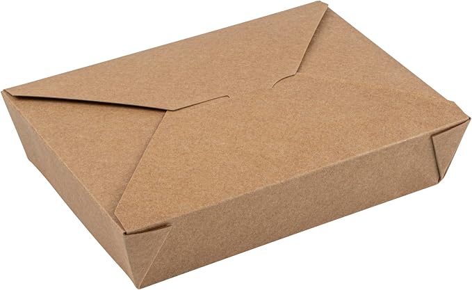 Restaurantware-Bio Tek 8.5 x 6.3 x 2 Inch Food Containers, 200 Durable Noodle Boxes - Disposable, Sustainable, Kraft Paper 49-Ounce Takeout Boxes, Rectangle, For Takeouts, Or Picnics - Image 2
