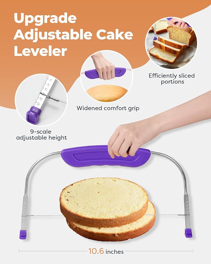Kootek 51 Aluminum Cake Decorating Kit, Baking Supplies for Beginner & Pros | Startar Kit, Easy to Clean, Smooth Rotating, Cake Stand Turntable for Decorating Display Baking, Piping Bags and Tips Set - Image 4
