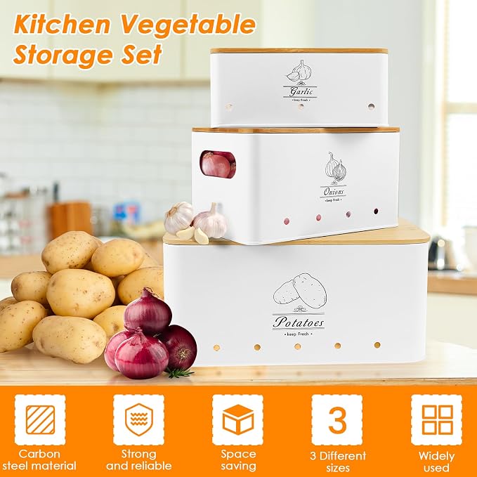 5 Pack Potato Onion Garlic Storage Set, Onion Garlic Potato Storage Set - Image 8