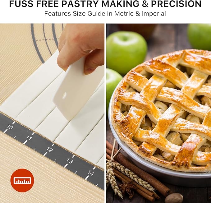 DANIA & DEAN 28"x20" Extra Thick Silicone Baking Mat for Pastry and Bread | Non-Slip & Non-Stick Mat with Measurements, for Pizza, Pie Crust, Dough Rolling & Sourdough, Reusable Counter Sheet - Image 7