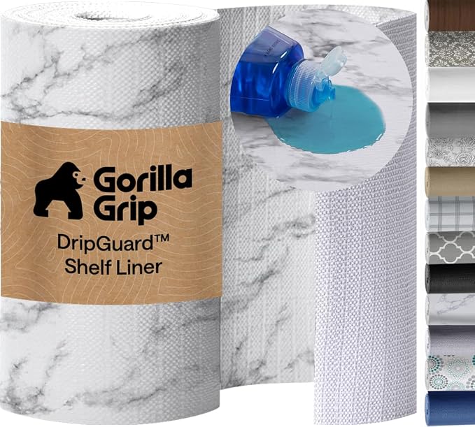 GORILLA GRIP Shelf Liner, Kitchen Drawer Protector, 24x240 Marble by Unknown