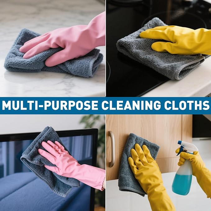Gray Microfiber Cleaning Cloths Bulk Pack-400 Pack, Microfiber Towels Bulk - Image 5