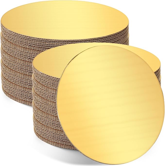 Potchen 100 Pack 12 Inches Round Cake Boards Cardboard, Gold by Potchen