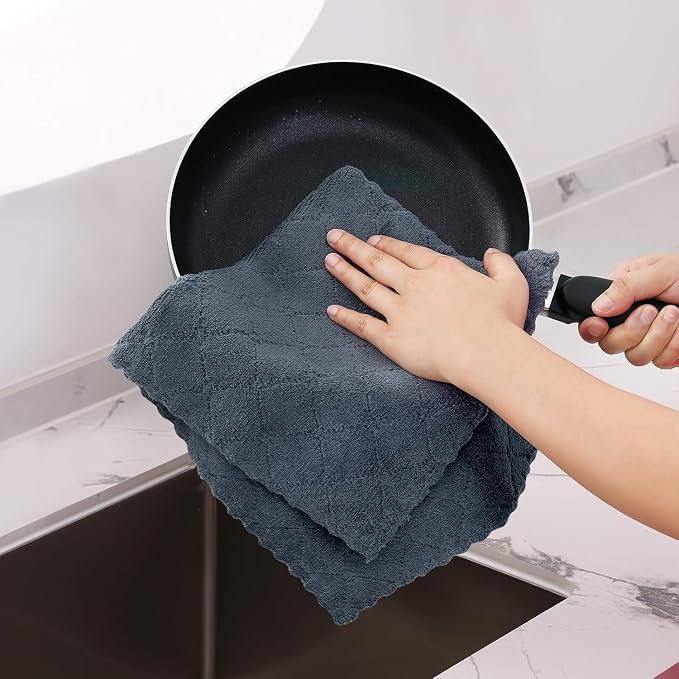 Homaxy 24 Pack Super Soft Absorbent Dish Towels, 10" x 20", Dark Grey - Image 4