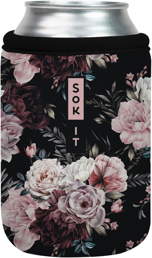 Sok It CanSok Sleeve for Beer & Soda Insulated Neoprene Cover (Bloom at Night, 12oz Can Sleeve)