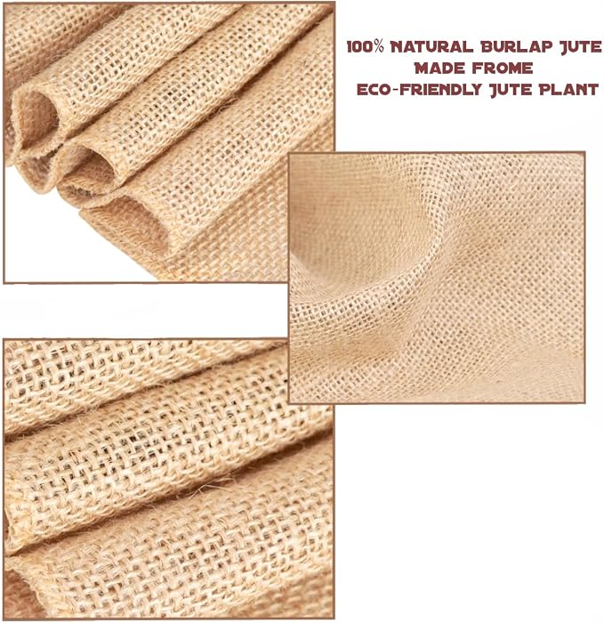 6-Pack Burlap Table Runners 12 x 108 Inch – Natural Jute Rustic Farmhouse Table Decor for Wedding, Thanksgiving, Christmas, Fall & Boho Parties - Image 4